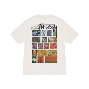 FLOWER GRID PIGMENT DYED T-SHIRT WHITE