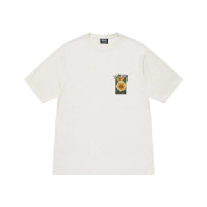 FLOWER GRID PIGMENT DYED T-SHIRT WHITE