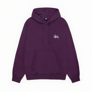 STÜSSY BASIC PURPLE HOODIE PIGMENT DYED