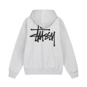 STÜSSY BASIC ZIP GREY HOODIE