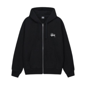 STÜSSY BASIC ZIP HOODIE BLACK