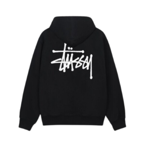 STÜSSY BASIC ZIP HOODIE BLACK