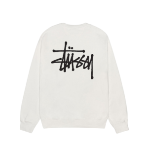 STÜSSY BASIC WHITE CREW PIGMENT DYED